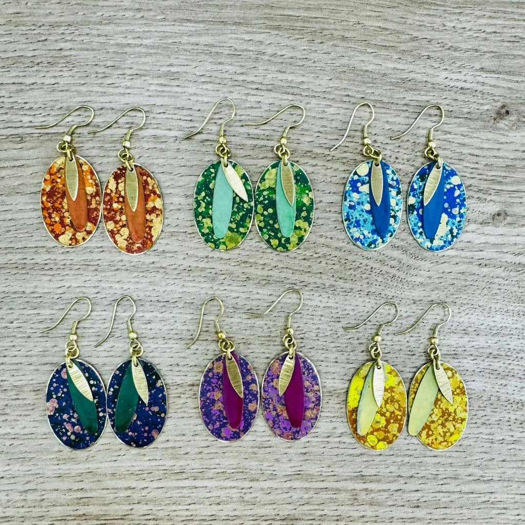 Enameled earrings