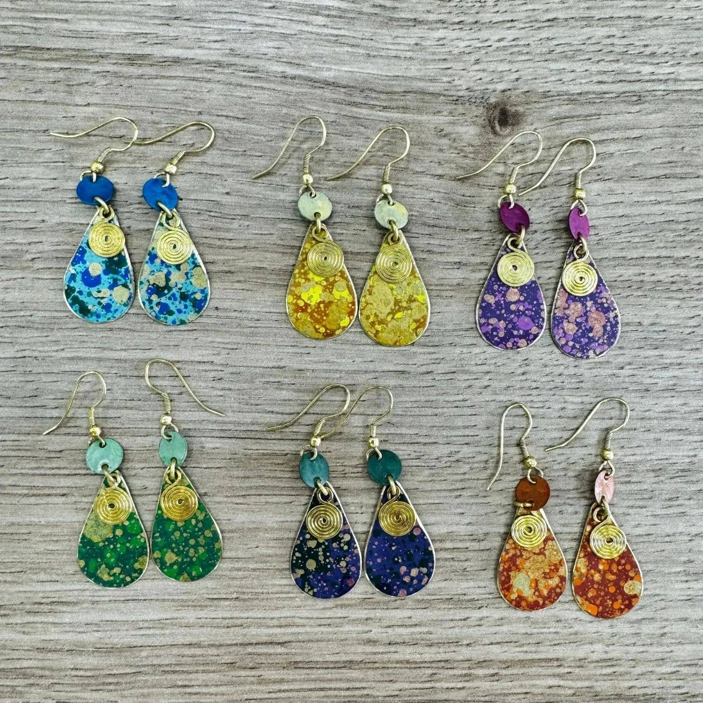 Enameled earrings