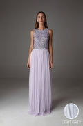 FALDA LARGA INES GRIS CLARO