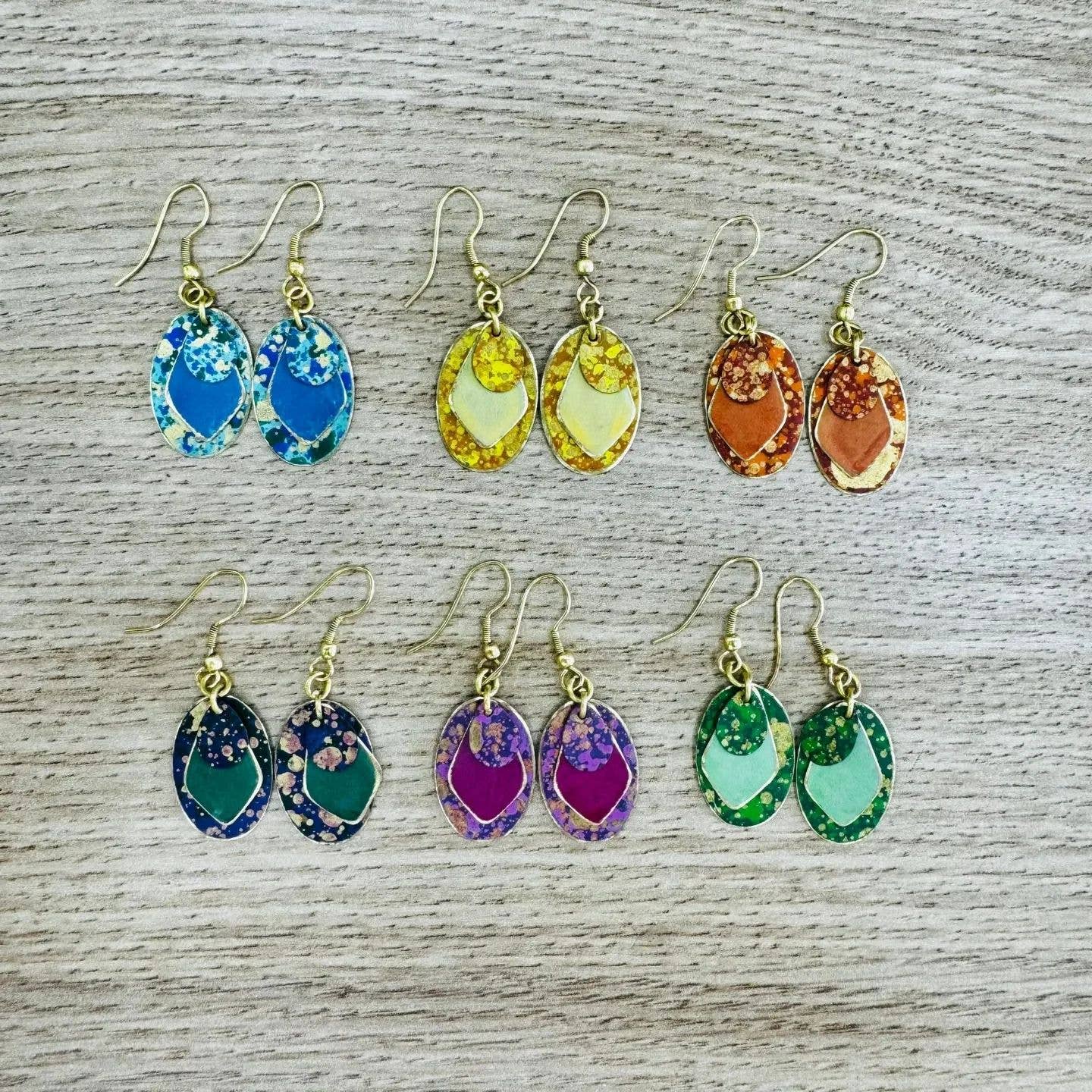 Enameled earrings