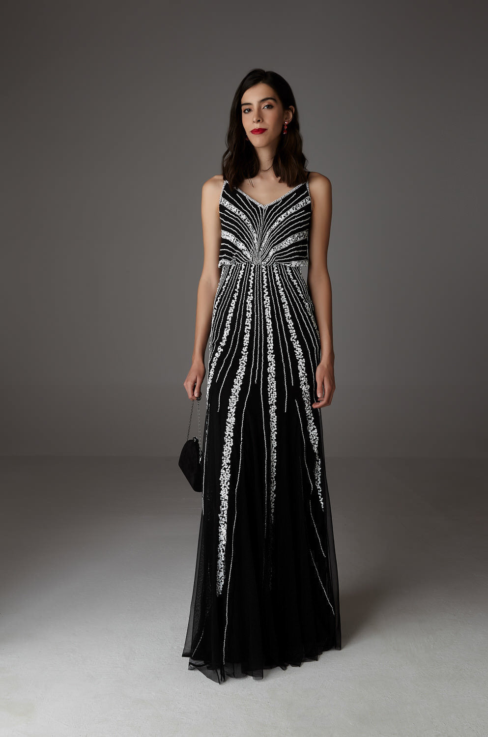 IVET MAXIVESTIDO MONOCROMÁTICO NEGRO/BLANCO