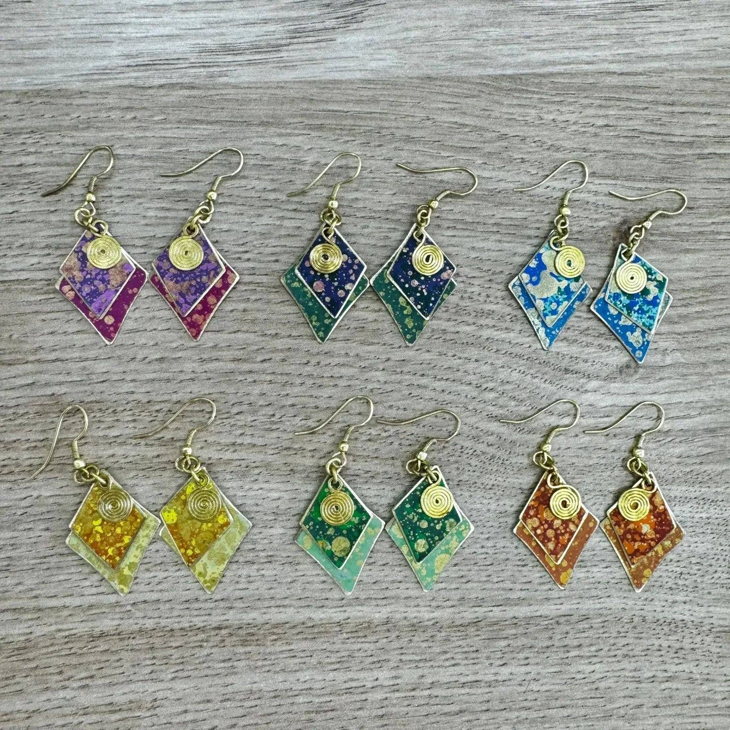 Enameled earrings