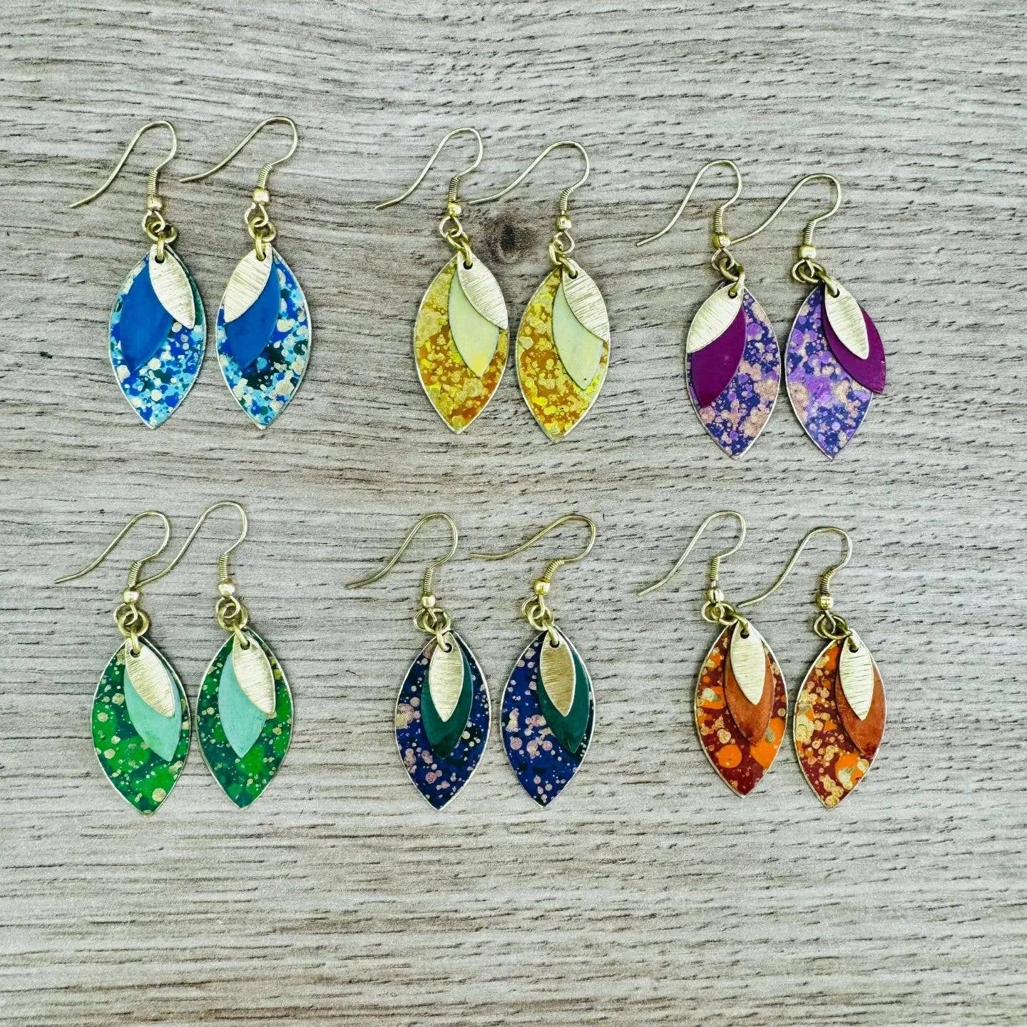 Enameled earrings