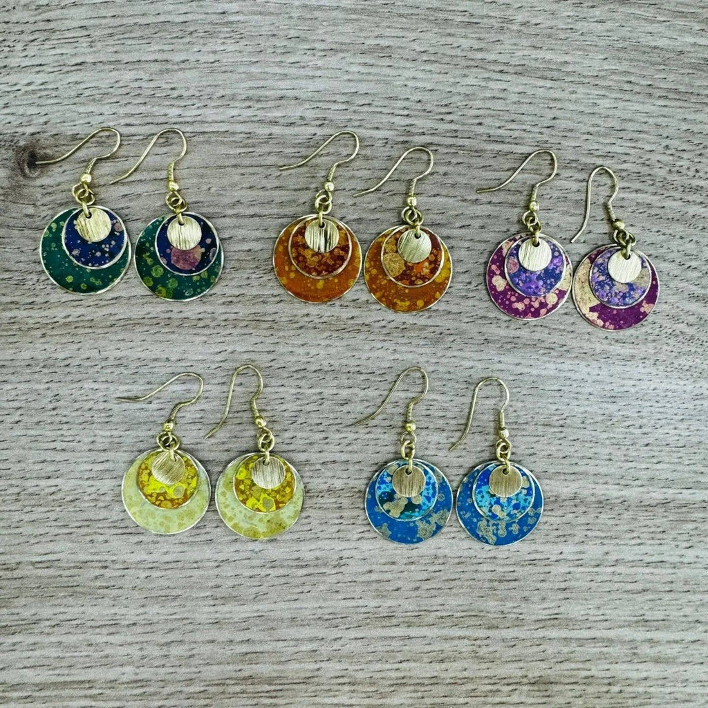 Enameled earrings