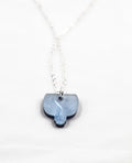 Silver necklace with marbled purple pendant