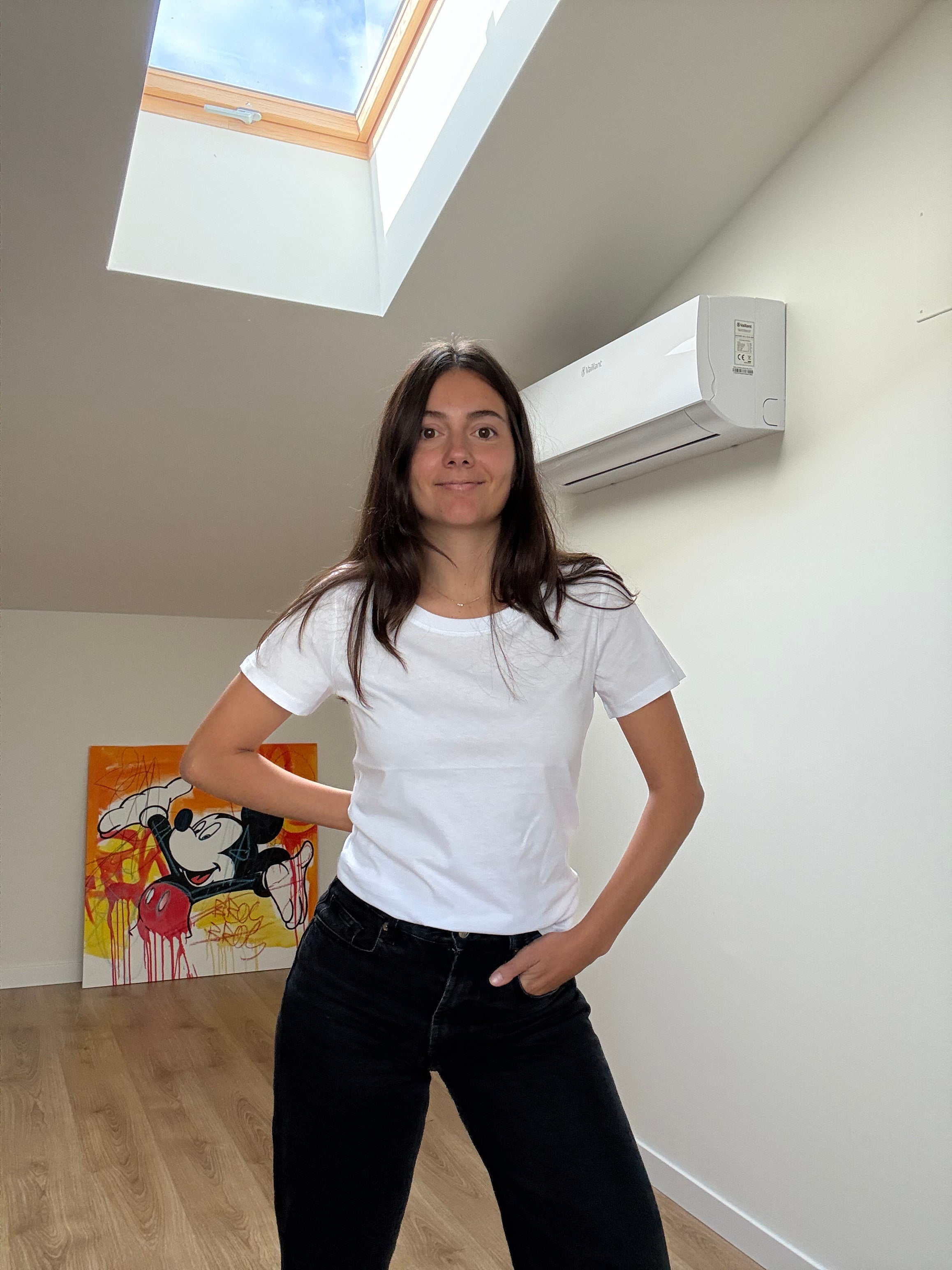 Camiseta Escote Amplio de Algodón Orgánico Mujer