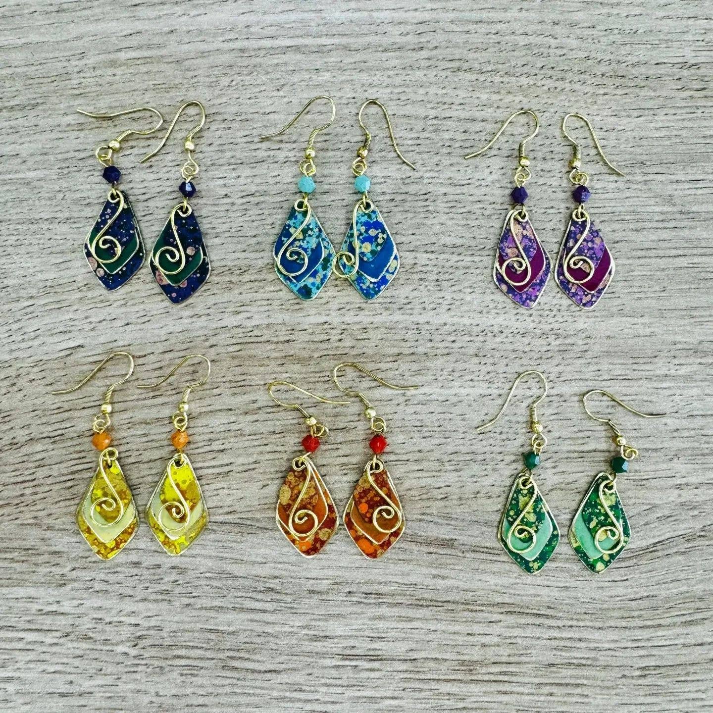 Enameled earrings