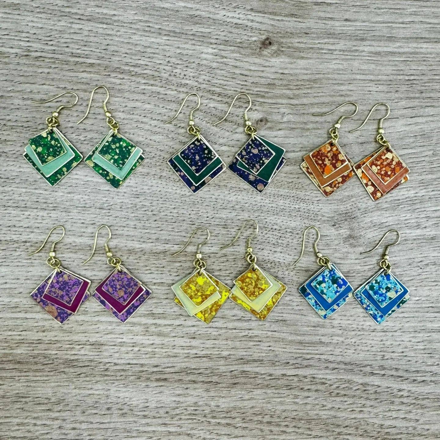 Enameled earrings