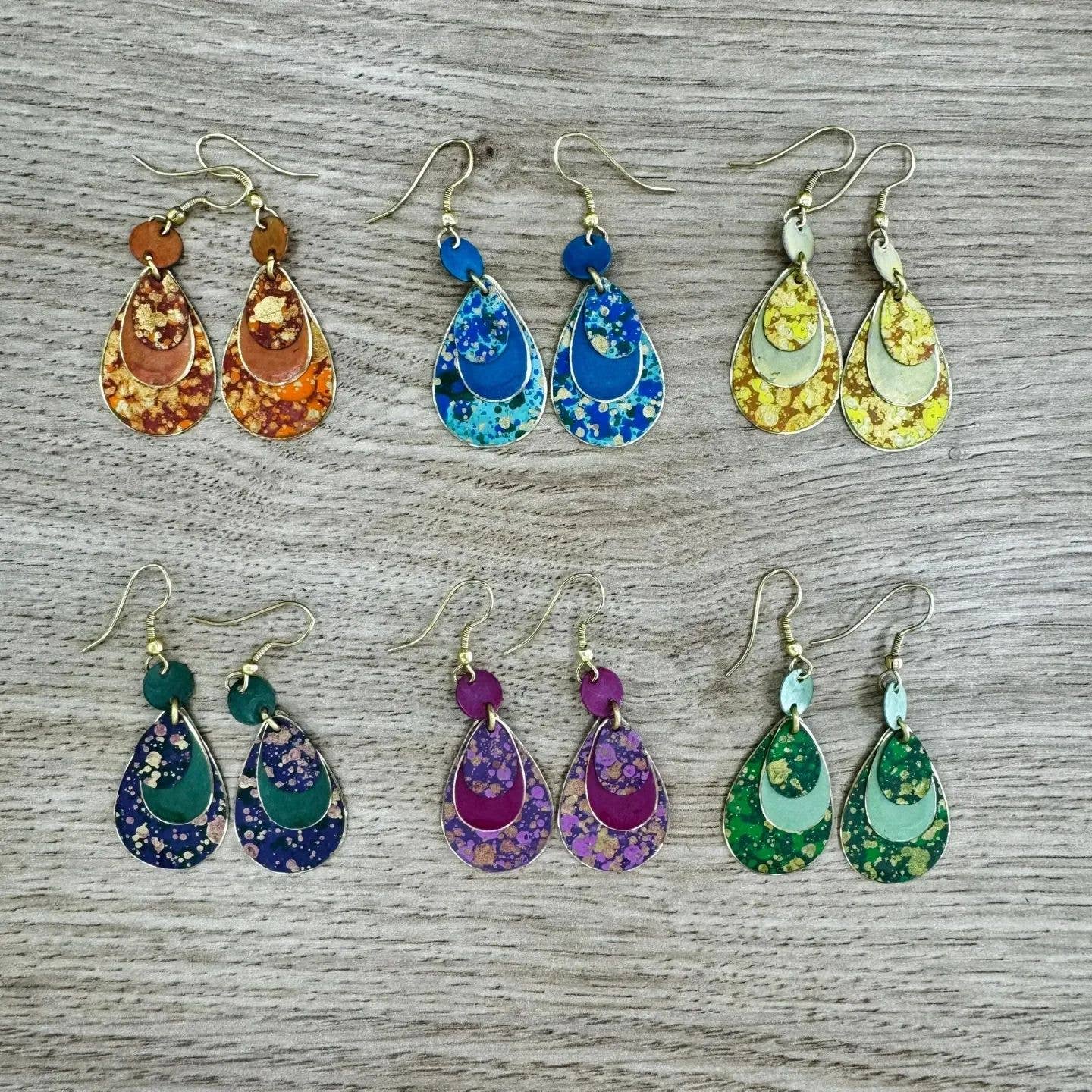 Enameled earrings
